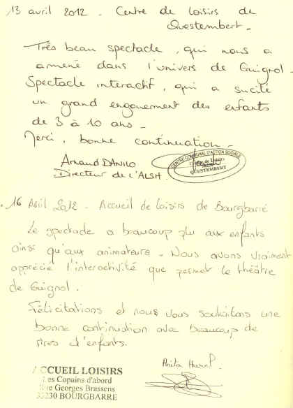 Livre d'or page 26